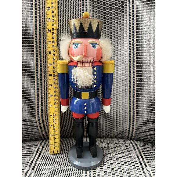 VINTAGE Wooden Erzgebirgischer Nussknacker GDR Expertic Nutcracker 13.5” - Picture 2 of 7